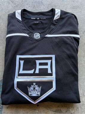Adidas Los Angeles Kings Jersey Fight Strap Black Authentic